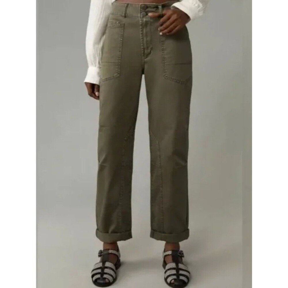 Anthropologie Pilcro The Wanderer Relaxed Women's Pants in Moss Green Sz 29P